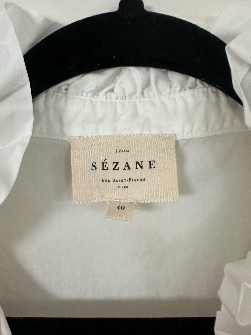 Sezane ULYSSE SHIRT White Blouse with embroidery details - Picture 4 of 9